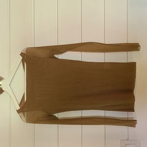 Tan mesh longsleeves top